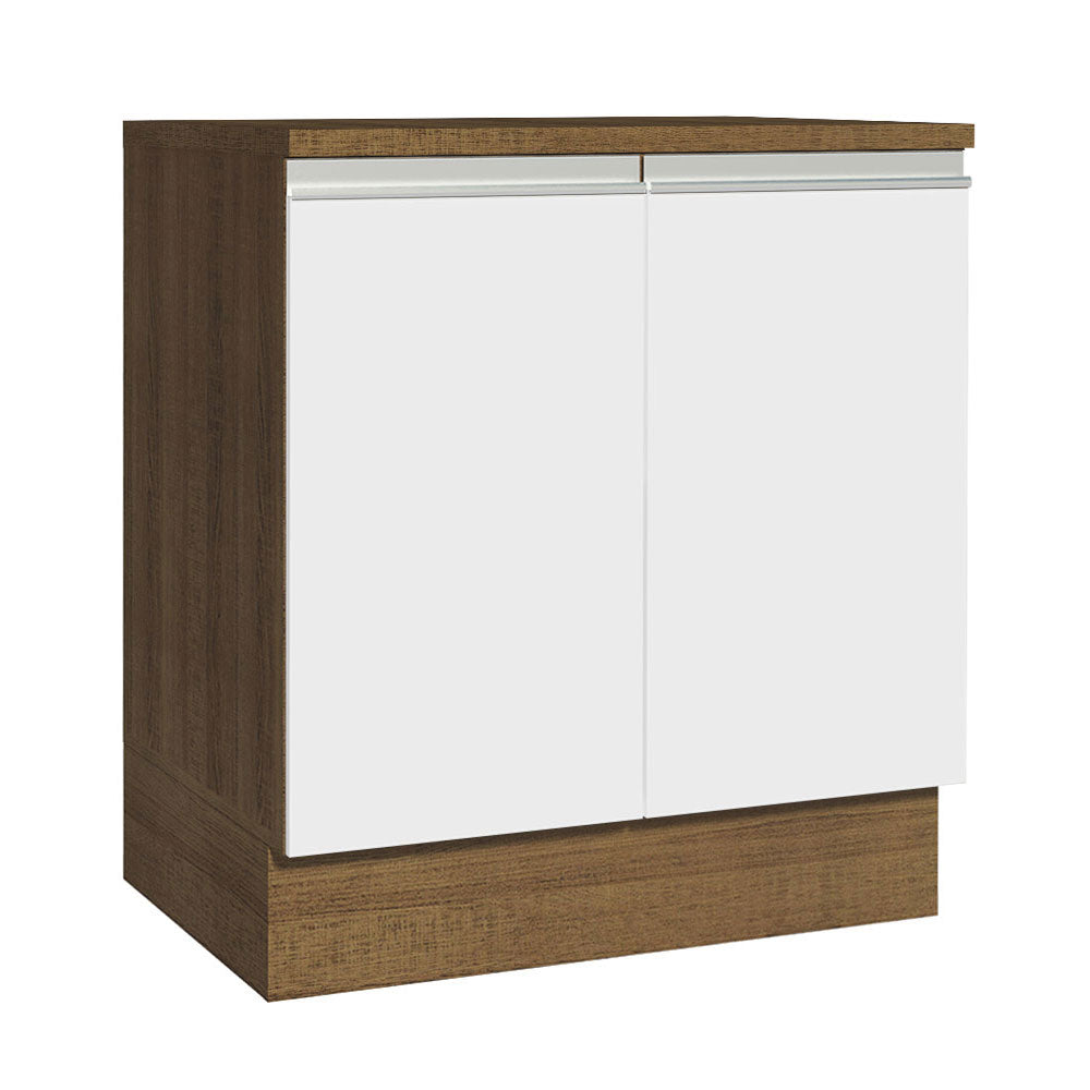 Bajo Mesada 70 x 60 cm 2 Puertas (Con Mesada) Marrón/Blanco Glamy Madesa