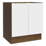 Bajo Mesada Cocina 70 x 60 cm 2 Puertas (Sin Mesada) Marrón/Blanco Stella Madesa