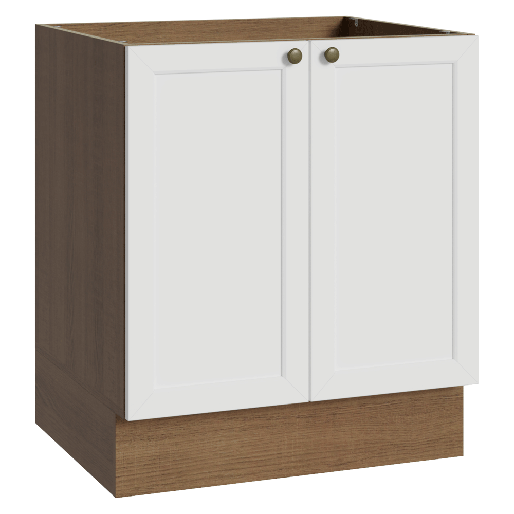 Bajo Mesada de Cocina 70 x 60 cm 2 Puertas (Sin Mesada) Marrón/Blanco Vik Madesa