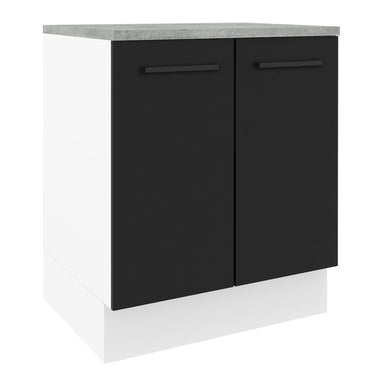Bajo Mesada 70 cm 2 Puertas Blanco/Negro Agata Madesa