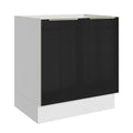 Bajo Mesada 70 x 60 cm 2 Puertas (Sin Mesada) Blanco/Negro Lux Madesa