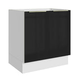 Bajo Mesada Cocina 70 x 60 cm 2 Puertas (Sin Mesada) Blanco/Negro Lux Madesa