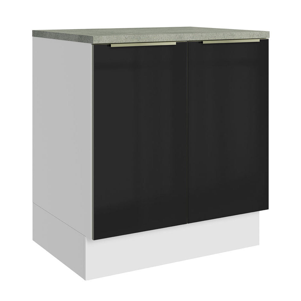 Bajo Mesada 70 cm x 60 cm, 2 Puertas Lux Blanco/Negro