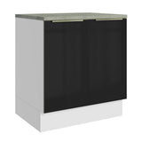 Bajo Mesada 70 cm x 60 cm, 2 Puertas Lux Blanco/Negro