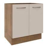 Bajo Mesada Cocina 70 x 60 cm 2 Puertas (Sin Mesada) Marrón/Crema Agata Madesa
