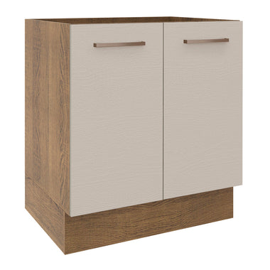 Bajo Mesada 70 cm 2 Puertas Sin Mesada Marrón/Crema Agata Madesa