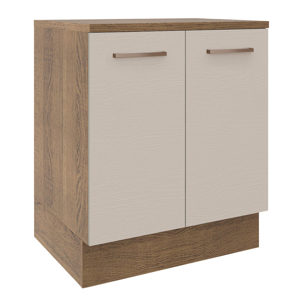 Bajo Mesada Cocina 70 x 60 cm 2 Puertas (Con Mesada) Marrón/Crema Agata Madesa