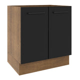 Bajo Mesada Cocina 70 x 60 cm 2 Puertas (Sin Mesada) Marrón/Negro Agata Madesa