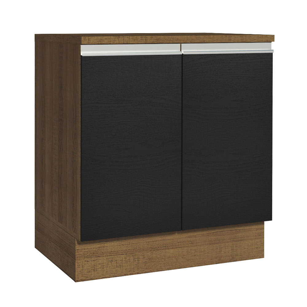 Bajo Mesada 70 x 60 cm 2 Puertas (Con Mesada) Marrón/Negro Glamy Madesa
