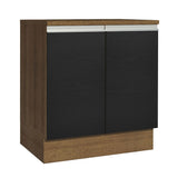 Bajo Mesada 70 x 60 cm 2 Puertas (Con Mesada) Marrón/Negro Glamy Madesa