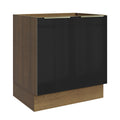 Bajo Mesada 70 x 60 cm 2 Puertas (Sin Mesada) Marrón/Negro Lux Madesa