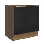 Bajo Mesada 70 x 60 cm 2 Puertas (Sin Mesada) Marrón/Negro Lux Madesa
