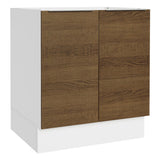 Bajo Mesada Cocina 70 x 60 cm 2 Puertas (Sin Mesada) Blanco/Marrón Stella Madesa