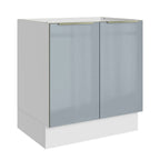 Bajo Mesada 70 x 60 cm 2 Puertas (Sin Mesada) Blanco/Gris Lux Madesa