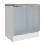 Bajo Mesada 70 cm  x 60 cm, 2 Puertas Lux Blanco/Gris