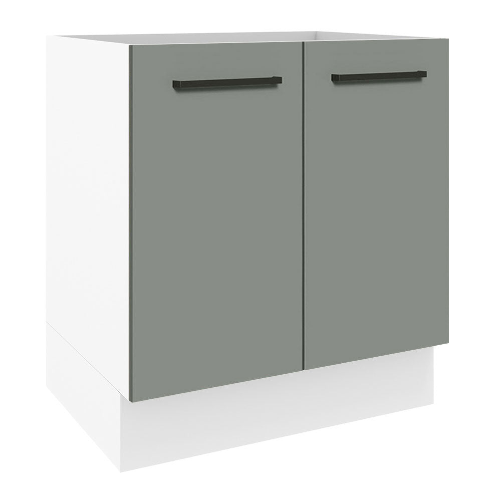 Bajo Mesada Cocina 70 x 60 cm 2 Puertas (Sin Mesada) Blanco/Gris Agata Madesa
