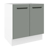 Bajo Mesada Cocina 70 x 60 cm 2 Puertas (Sin Mesada) Blanco/Gris Agata Madesa