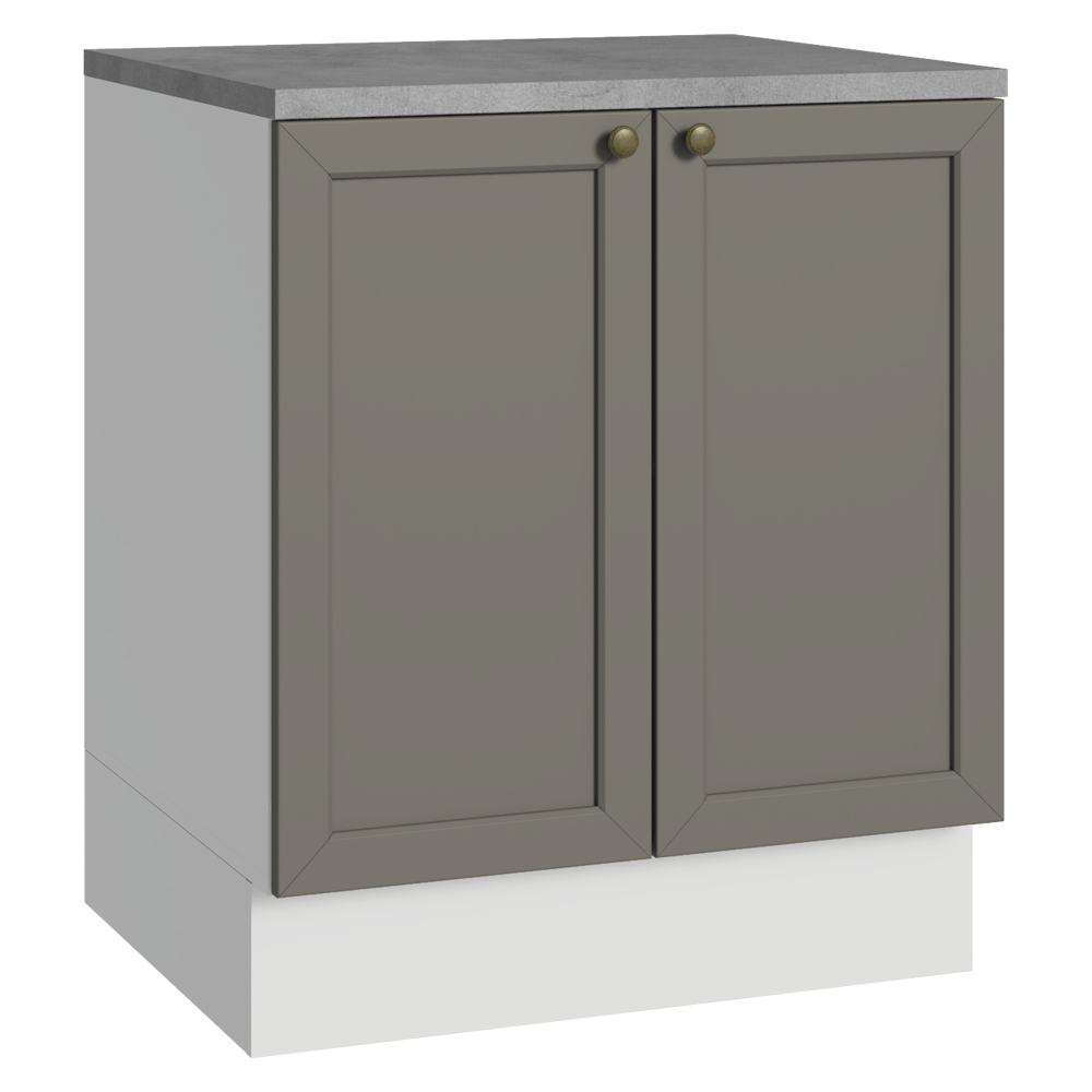 Bajo Mesada de Cocina 70 x 60 cm 2 Puertas (con Mesada) Blanco/Gris Vik Madesa