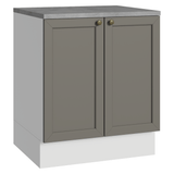 Bajo Mesada de Cocina 70 x 60 cm 2 Puertas (con Mesada) Blanco/Gris Vik Madesa