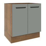 Bajo Mesada Cocina 70 x 60 cm 2 Puertas (Sin Mesada) Marrón/Gris Agata Madesa