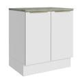 Bajo Mesada 70 x 60 cm 2 Puertas (Con Mesada) Sin cajones Blanco/Blanco Lux Madesa