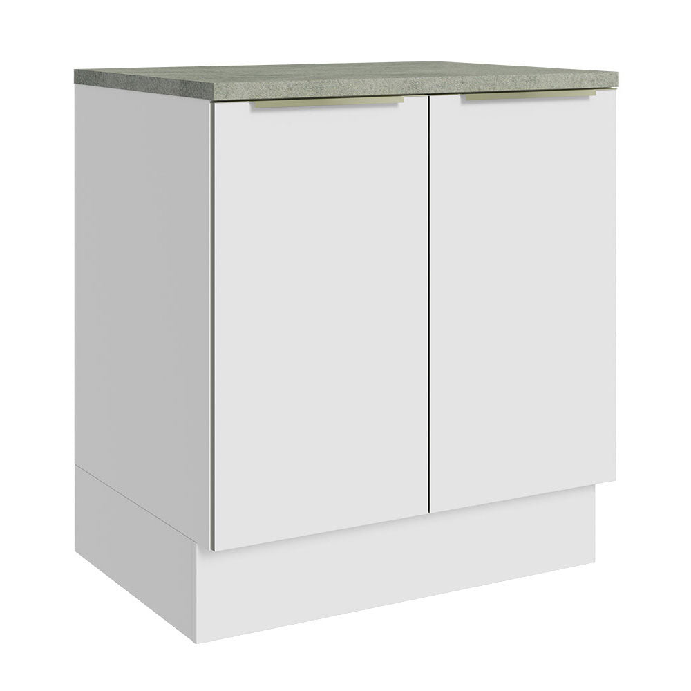 Bajo Mesada 70 cm x 60 cm, Sin cajones 2 Puertas Lux Blanco/Blanco