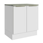 Bajo Mesada 70 x 60 cm 2 Puertas (Con Mesada) Sin cajones Blanco/Blanco Lux Madesa