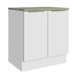 Bajo Mesada 70 cm x 60 cm, Sin cajones 2 Puertas Lux Blanco/Blanco