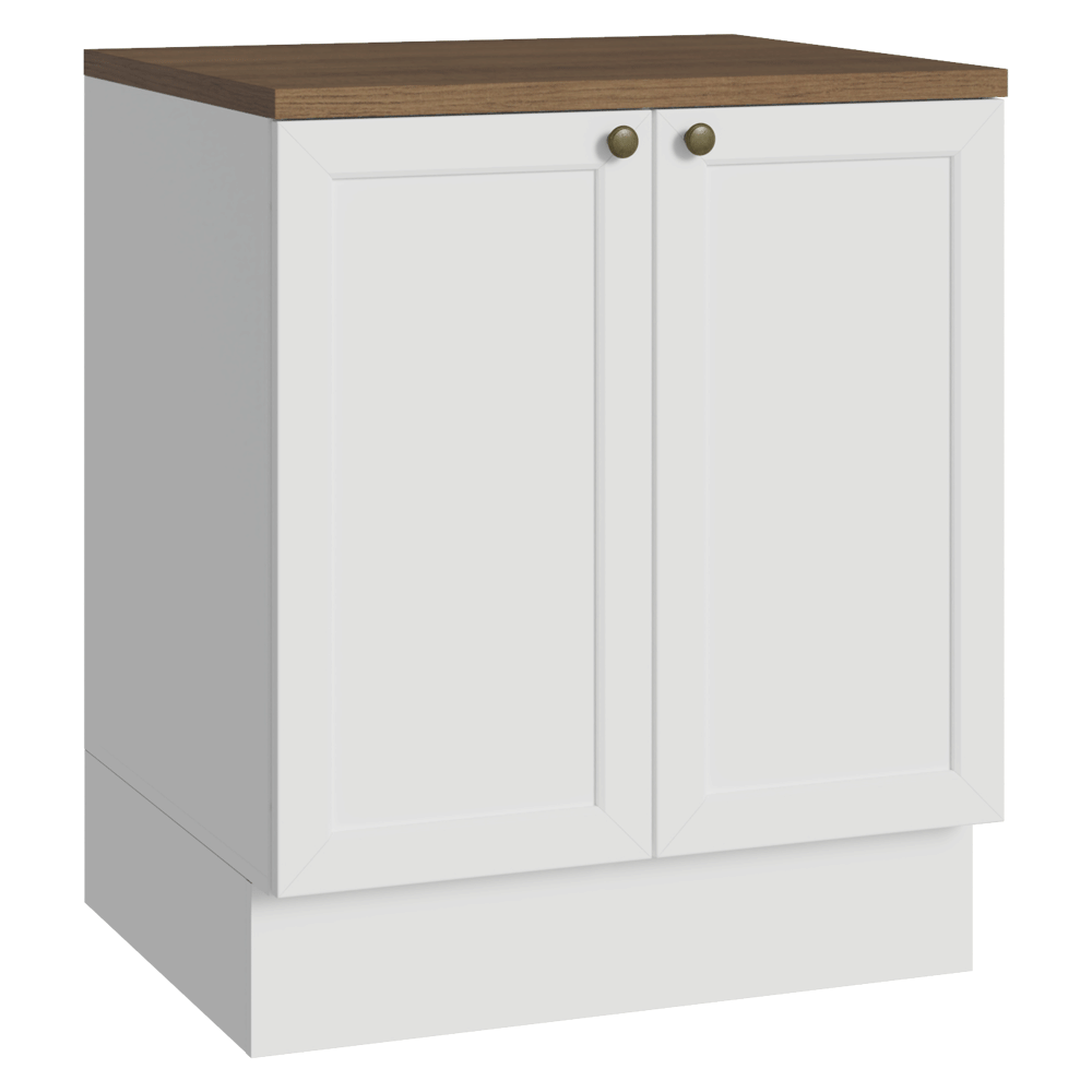Bajo Mesada de Cocina 70 x 60 cm 2 Puertas (con Mesada) Blanco/Rustc Vik Madesa