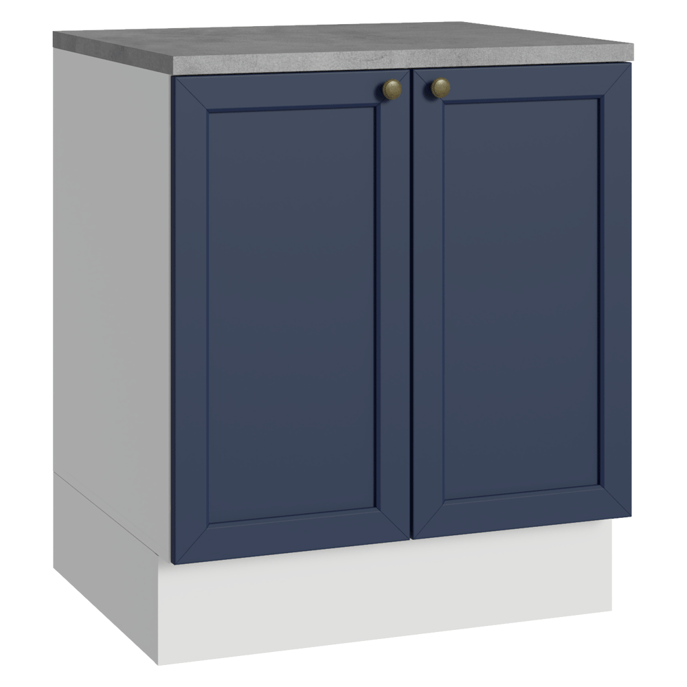 Bajo Mesada de Cocina 70 x 60 cm 2 Puertas (con Mesada) Blanco/Azul Vik Madesa