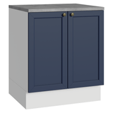 Bajo Mesada de Cocina 70 x 60 cm 2 Puertas (con Mesada) Blanco/Azul Vik Madesa
