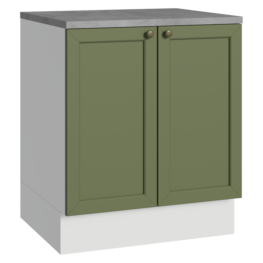 Bajo Mesada de Cocina 70 x 60 cm 2 Puertas (con Mesada) Blanco/Verde Vik Madesa