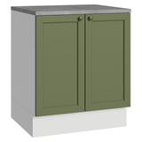 Bajo Mesada de Cocina 70 x 60 cm 2 Puertas (con Mesada) Blanco/Verde Vik Madesa