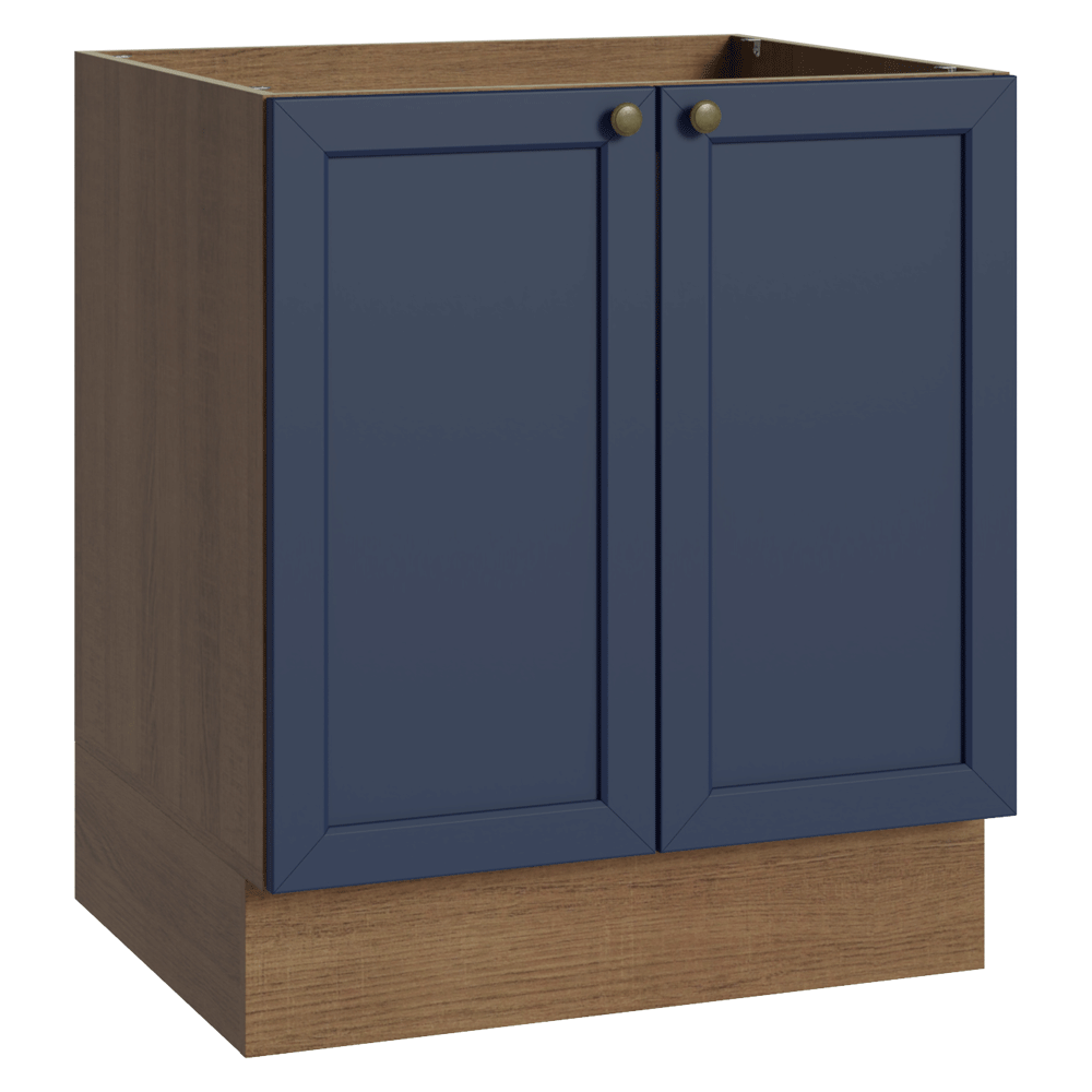 Bajo Mesada de Cocina 70 x 60 cm 2 Puertas (Sin Mesada) Marrón/Azul Vik Madesa