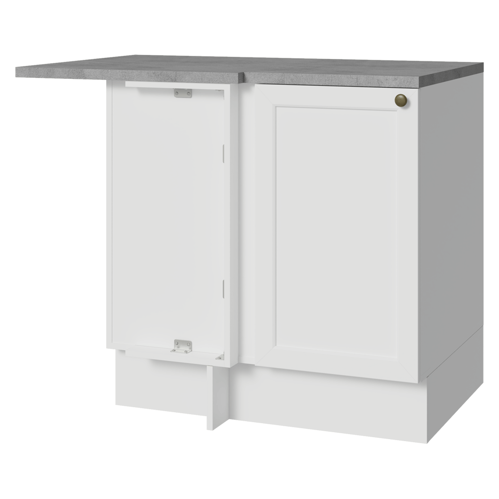 Bajo Mesada esquinero para Linha de 60 cm Profundidade (con Mesada) Blanco Vik Madesa