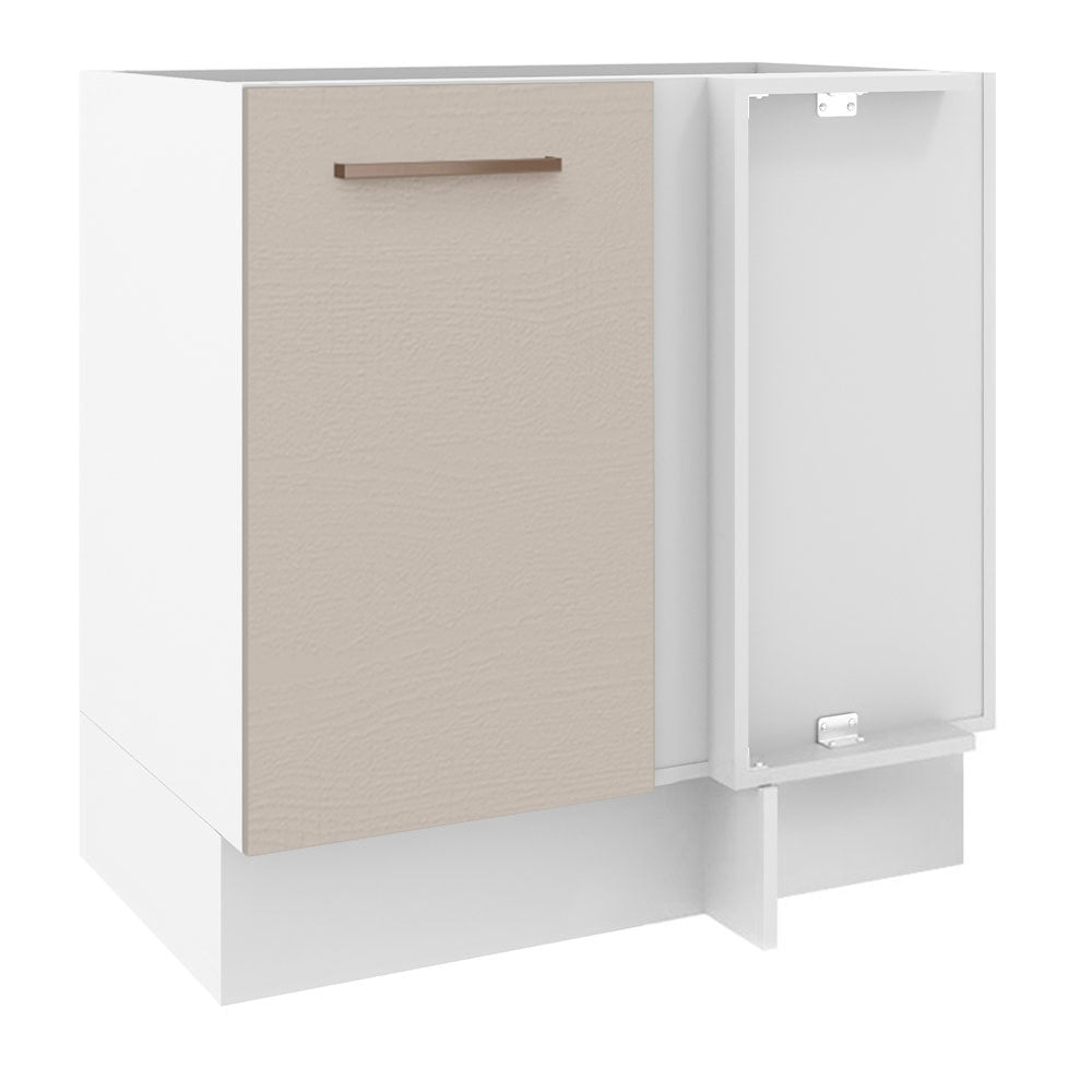 Bajo Mesada Cocina Esquinera 1 Puerta 60 cm Profundidad (Sin Mesada) Blanco/Crema Agata Madesa