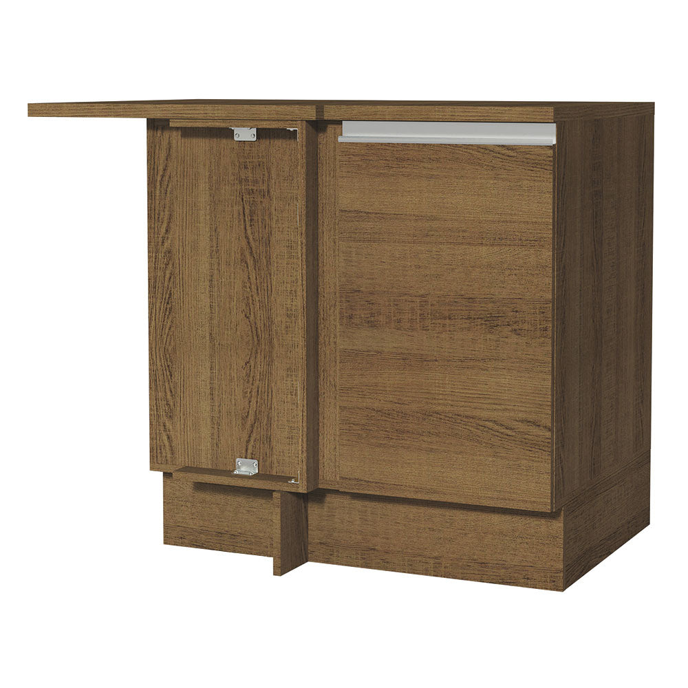 Bajo Mesada Esquinero 102 cm x 64 cm   (Con Mesada) Glamy Marrón