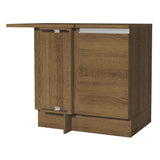 Bajo Mesada Esquinero 102 cm x 64 cm   (Con Mesada) Glamy Marrón