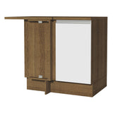 Bajo Mesada Esquinero 102 cm x 64 cm (Con Mesada) Glamy Marrón/Blanco