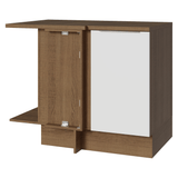 Bajo Mesada Cocina Esquinera 1 Puerta 60 cm Profundidad (Con Mesada) Marrón/Blanco Stella Madesa