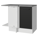 Bajo Mesada Cocina Esquinera 1 Puerta 60 cm Profundidad (Con Mesada) Blanco/Negro Agata Madesa