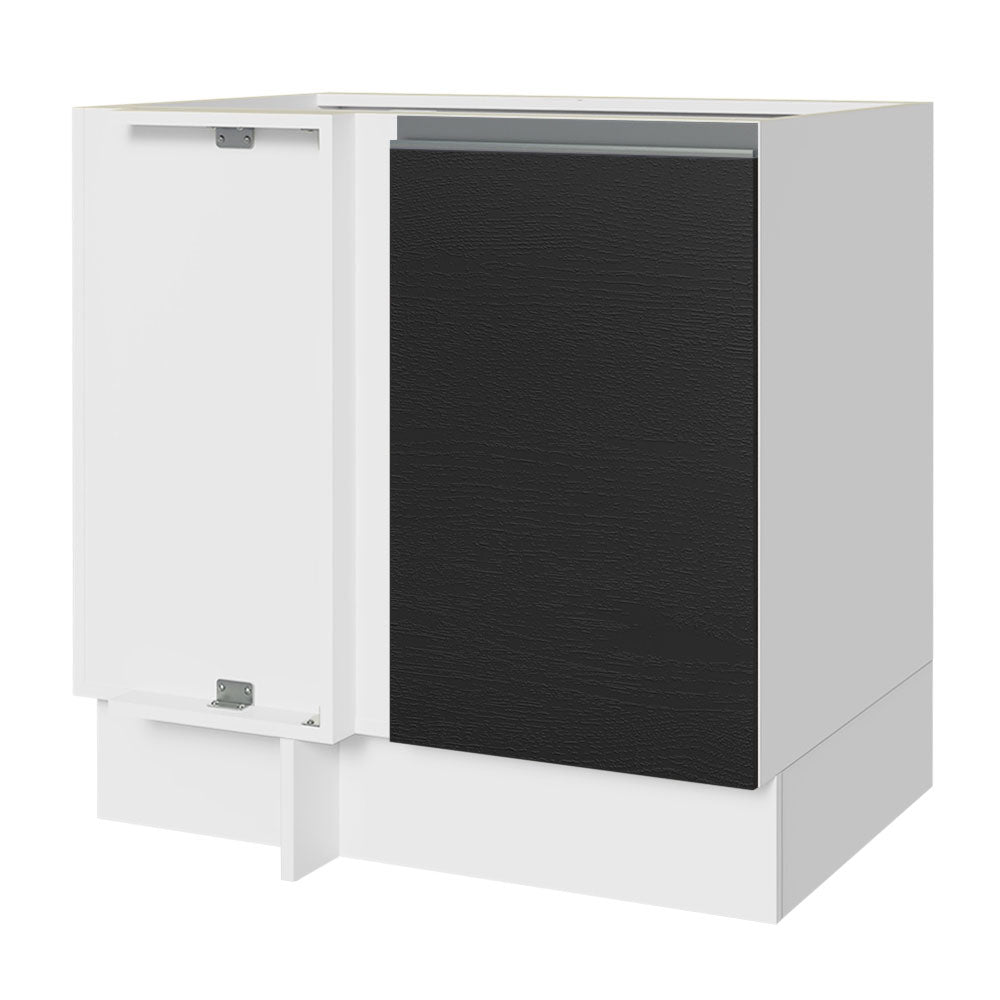 Bajo Mesada Esquinero 1 Puerta 60 cm Profundidad (Sin Mesada) Blanco/Negro Glamy Madesa