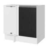 Bajo Mesada Esquinero 1 Puerta 60 cm Profundidad (Sin Mesada) Blanco/Negro Glamy Madesa