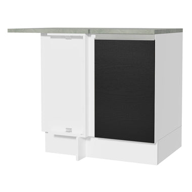 Bajo Mesada Esquinero 102 cm 1 Puerta Blanco/Negro Glamy Madesa