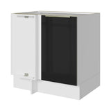 Bajo Mesada 80 cm x 60 cm, 1 Puerta Lux Blanco/Negro