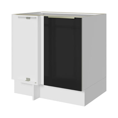 Bajo Mesada Esquinero 80 cm 1 Puerta Sin Mesada Blanco/Negro Lux Madesa
