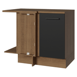 Bajo Mesada Cocina Esquinera 1 Puerta 60 cm Profundidad (Con Mesada) Marrón/Negro Agata Madesa
