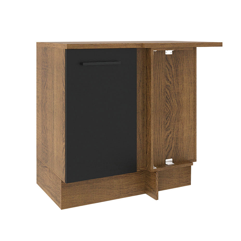 Bajo Mesada Cocina Esquinera 1 Puerta 60 cm Profundidad (Con Mesada) Marrón/Negro Agata Madesa
