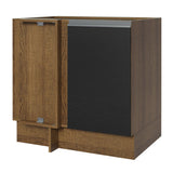 Bajo Mesada Esquinero 1 Puerta 60 cm Profundidad (Sin Mesada) Marrón/Negro Glamy Madesa