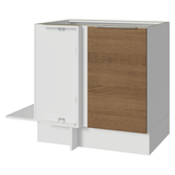 Bajo Mesada Cocina Esquinera 1 Puerta 60 cm Profundidad (Sin Mesada) Blanco/Marrón Stella Madesa